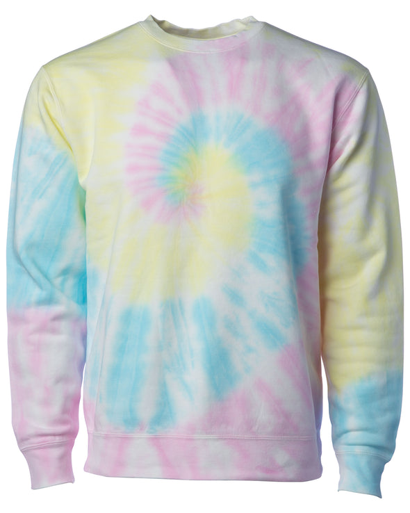 Retro Tie-Dyed Crewneck Sweatshirt Soft Fleece Sweater for Women