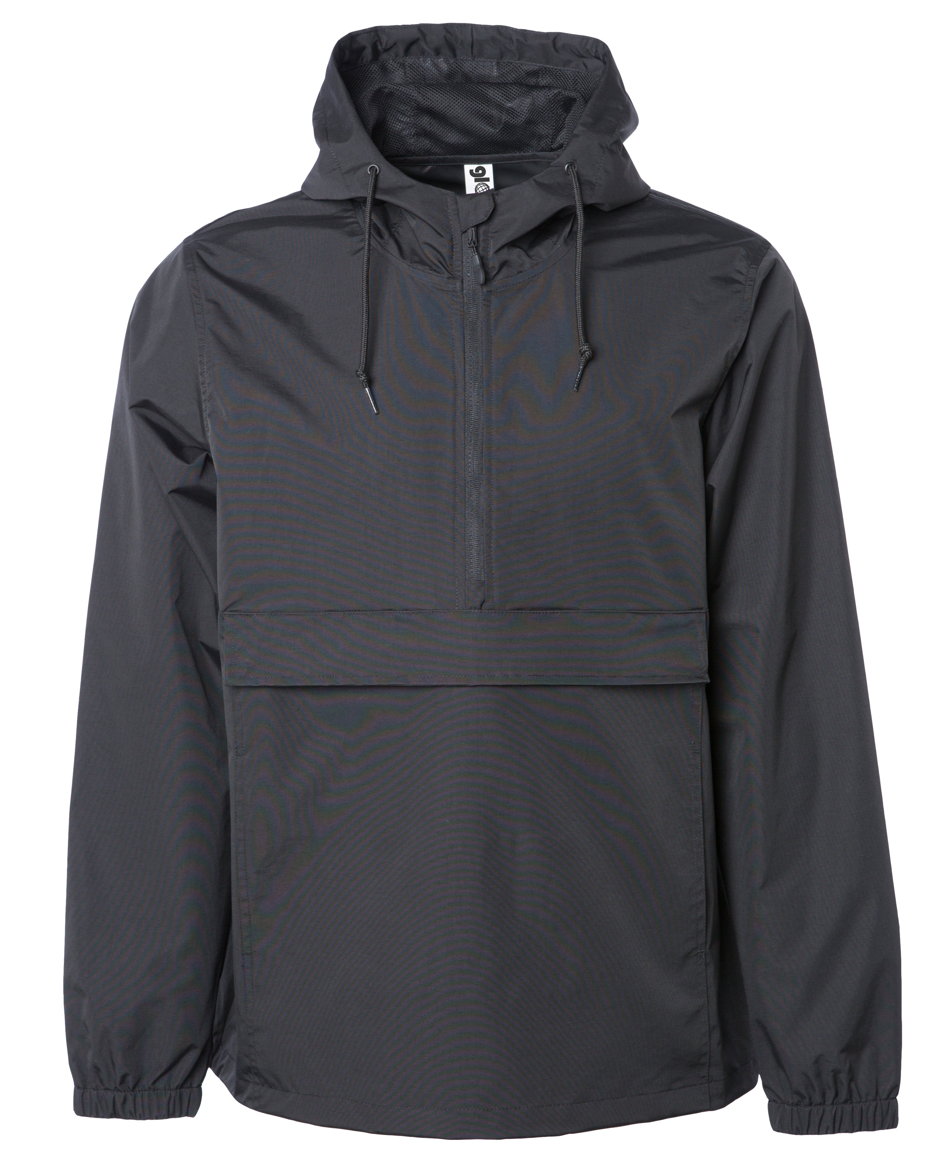 Pullover Rain Jacket 1/4 Zip Waterproof Hooded Anorak
