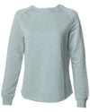 Front of a long sleeve pastel green pullover sweater.